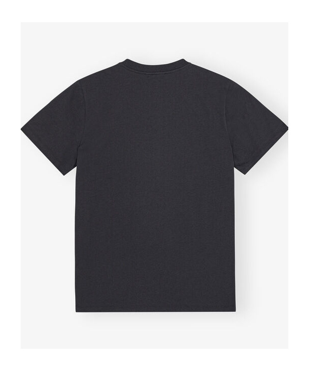 Ganni Crew-neck Cotton T-shirt With Banana Print In Gray