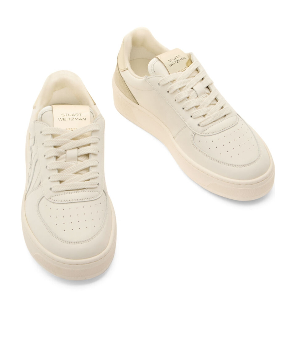 Stuart Weitzman Sw Courtside Logo-detail Sneakers In Brown