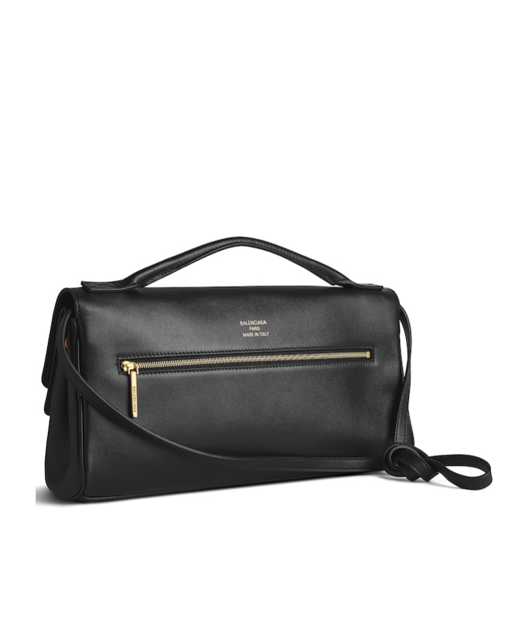 Balenciaga Bel Air Flap Leather Shoulder Bag In Black