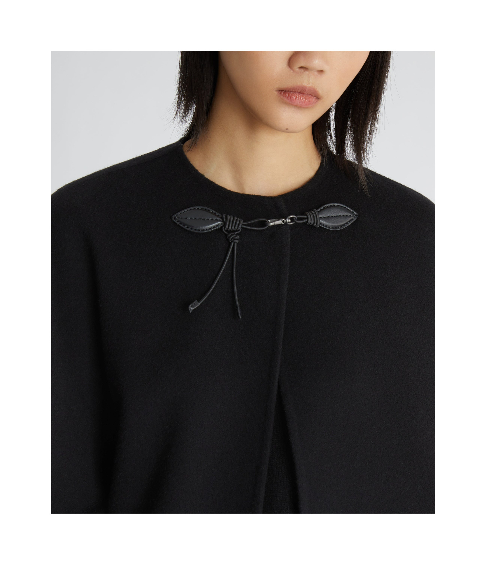 Ermanno Scervino Press-stud Virgin Wool Cape In Black