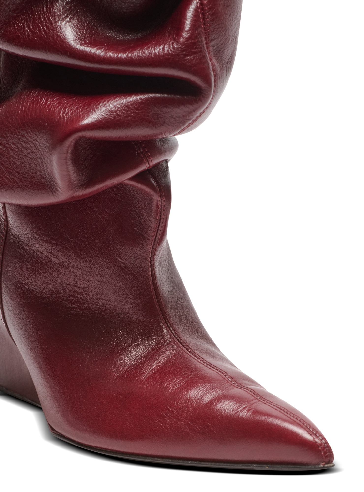 Balmain Wedge Ankle Boots In Burgundy