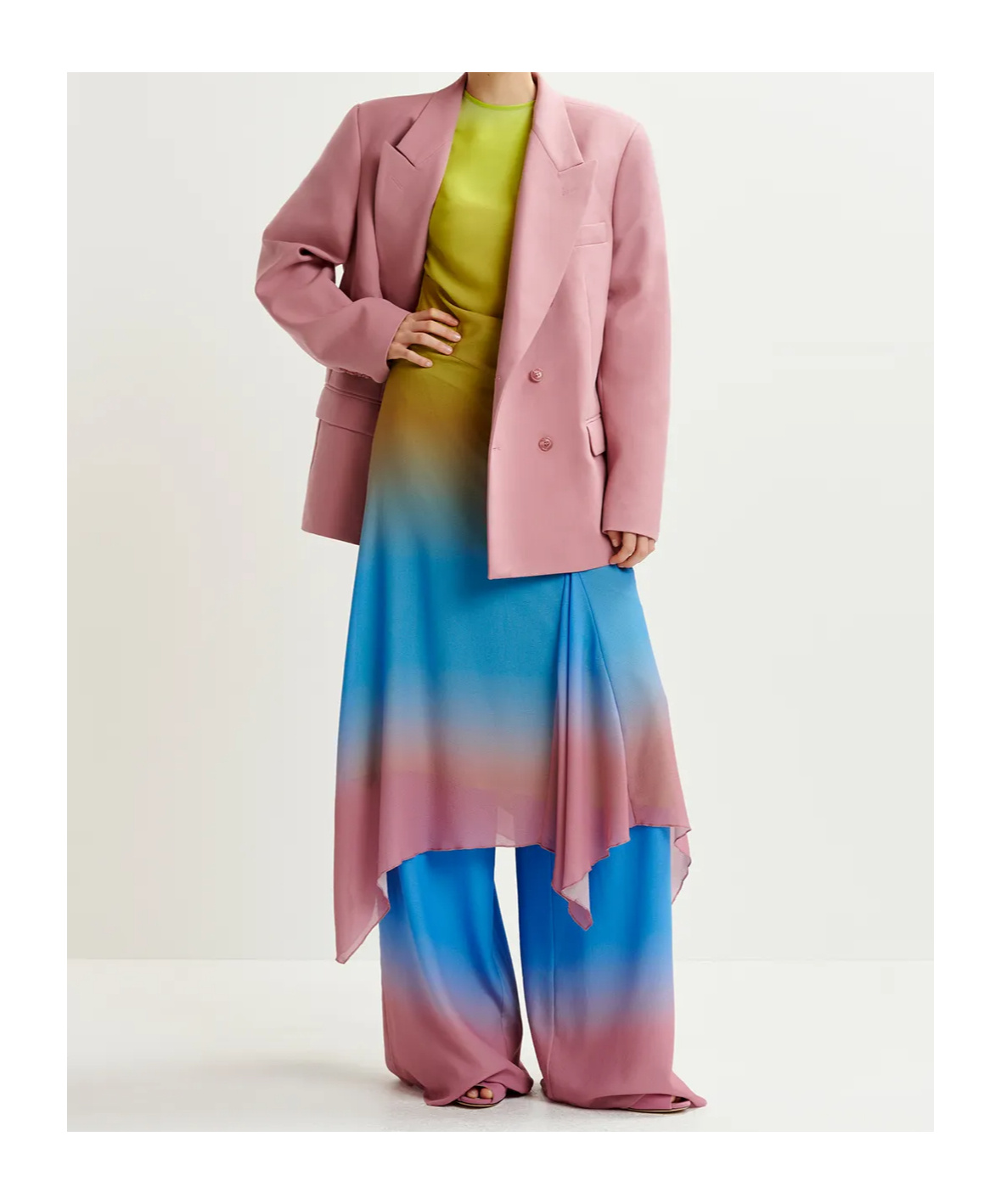 Essentiel Antwerp Tie-dyed Printed Mid-length Dress E In Blue