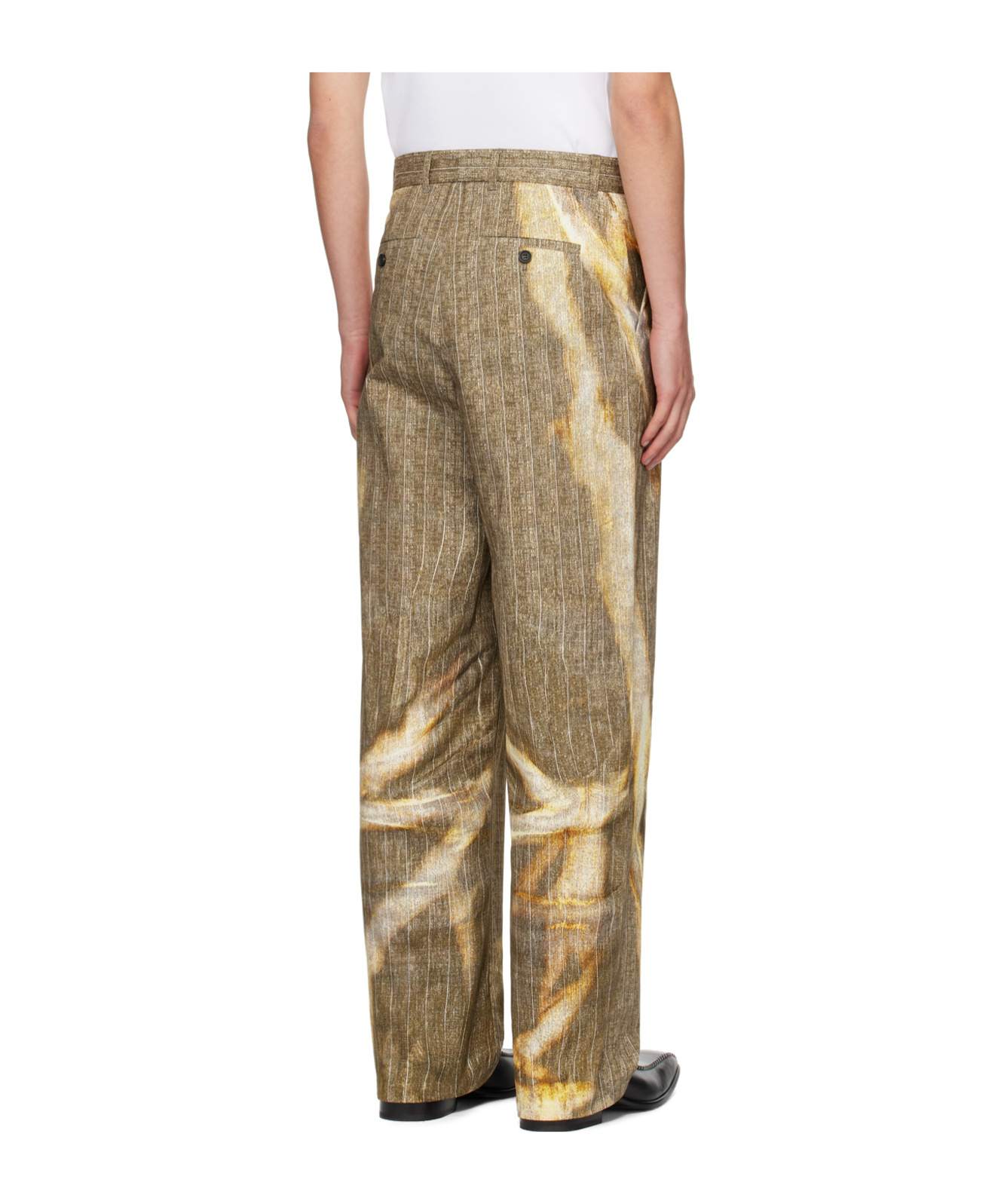 Y/project Beige Sun Bleached Trousers In Brown