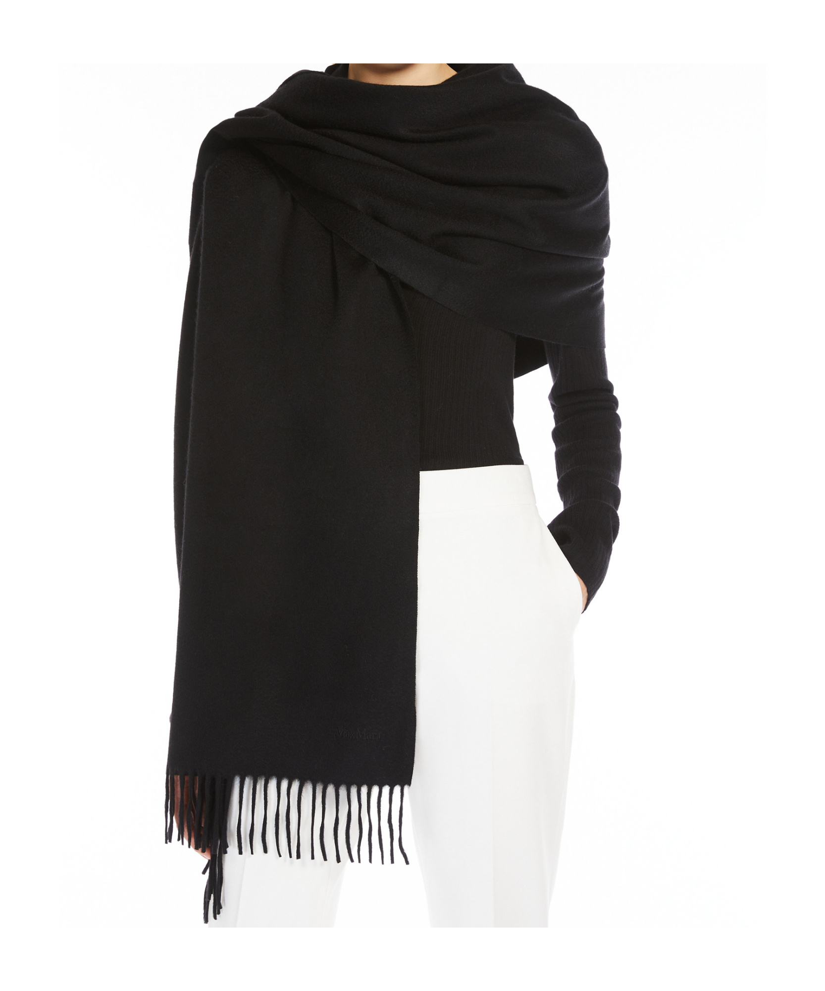 Max Mara Fringed Cashmere Shawl
