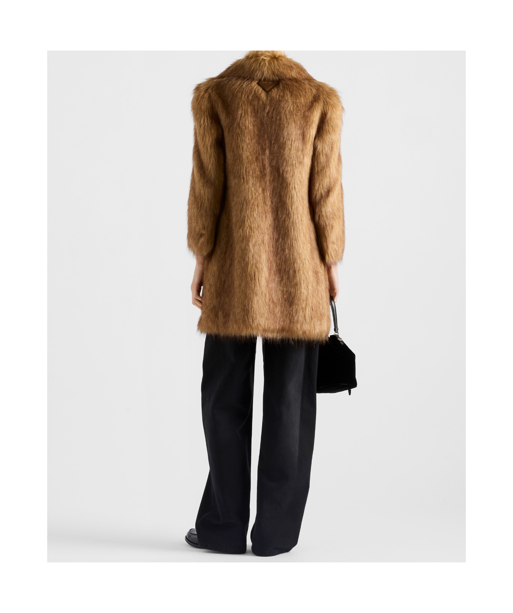 Prada Long-sleeved Coat In Brown