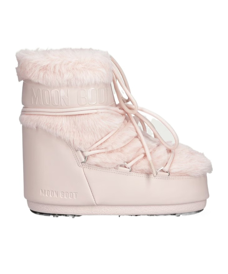 Moon Boot Icon Low Faux-fur Ankle Boots In Pink