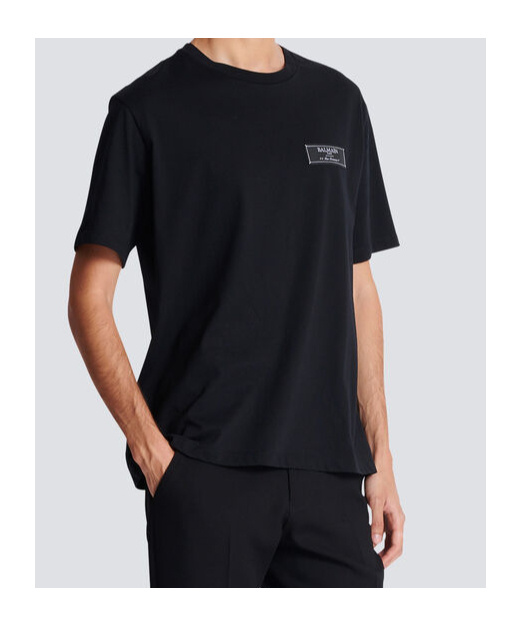 Balmain Couture Label T-shirt In Black