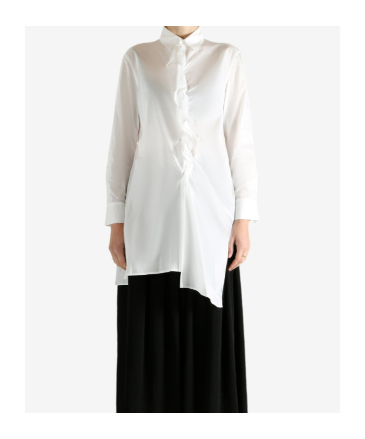 Y's -bleed Frill Shirt In White