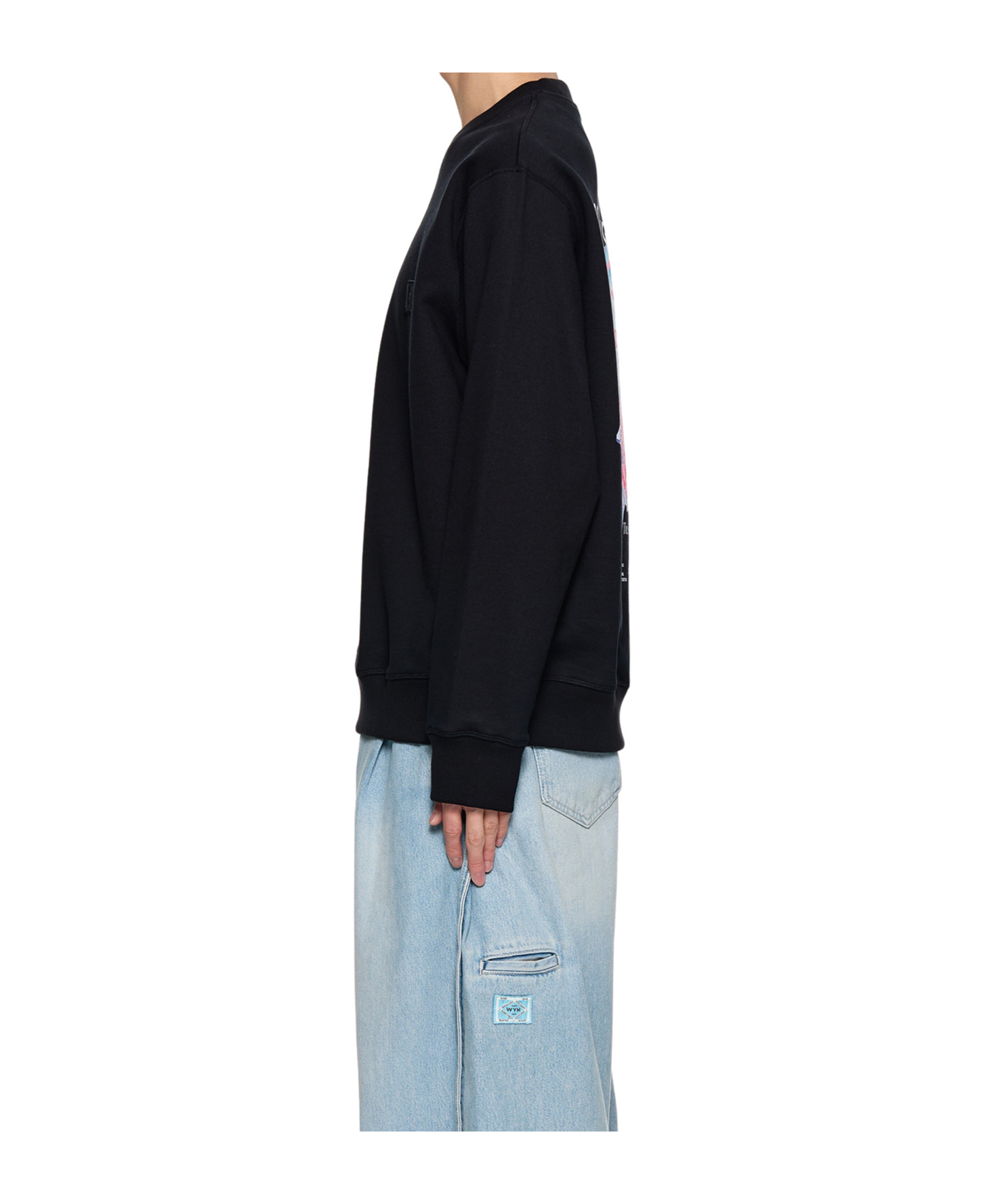 Wooyoungmi Round-collar Long-sleeve Hoodie In Black