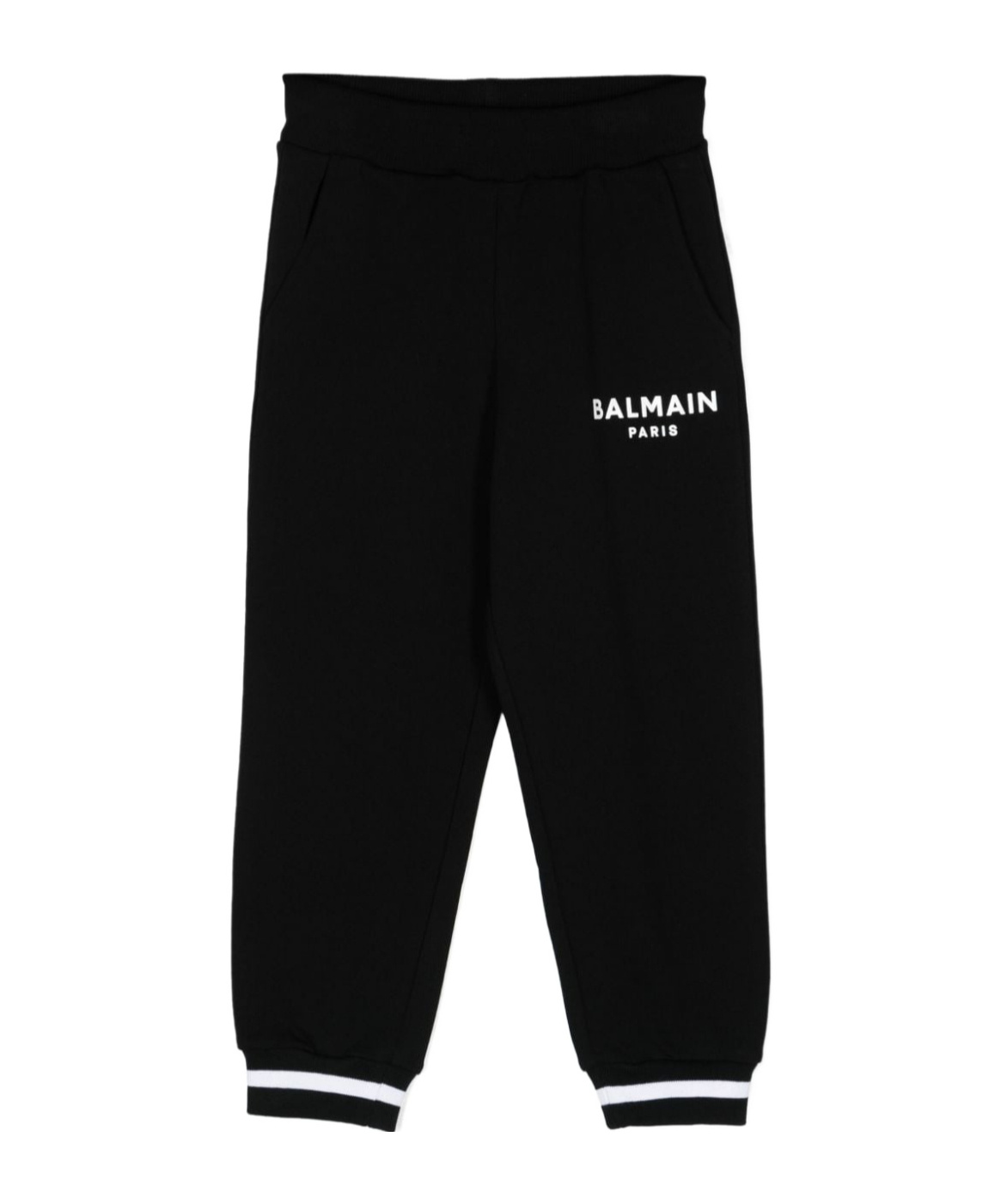 BALMAIN MID-RISE COTTON TRACK TROUSERS 