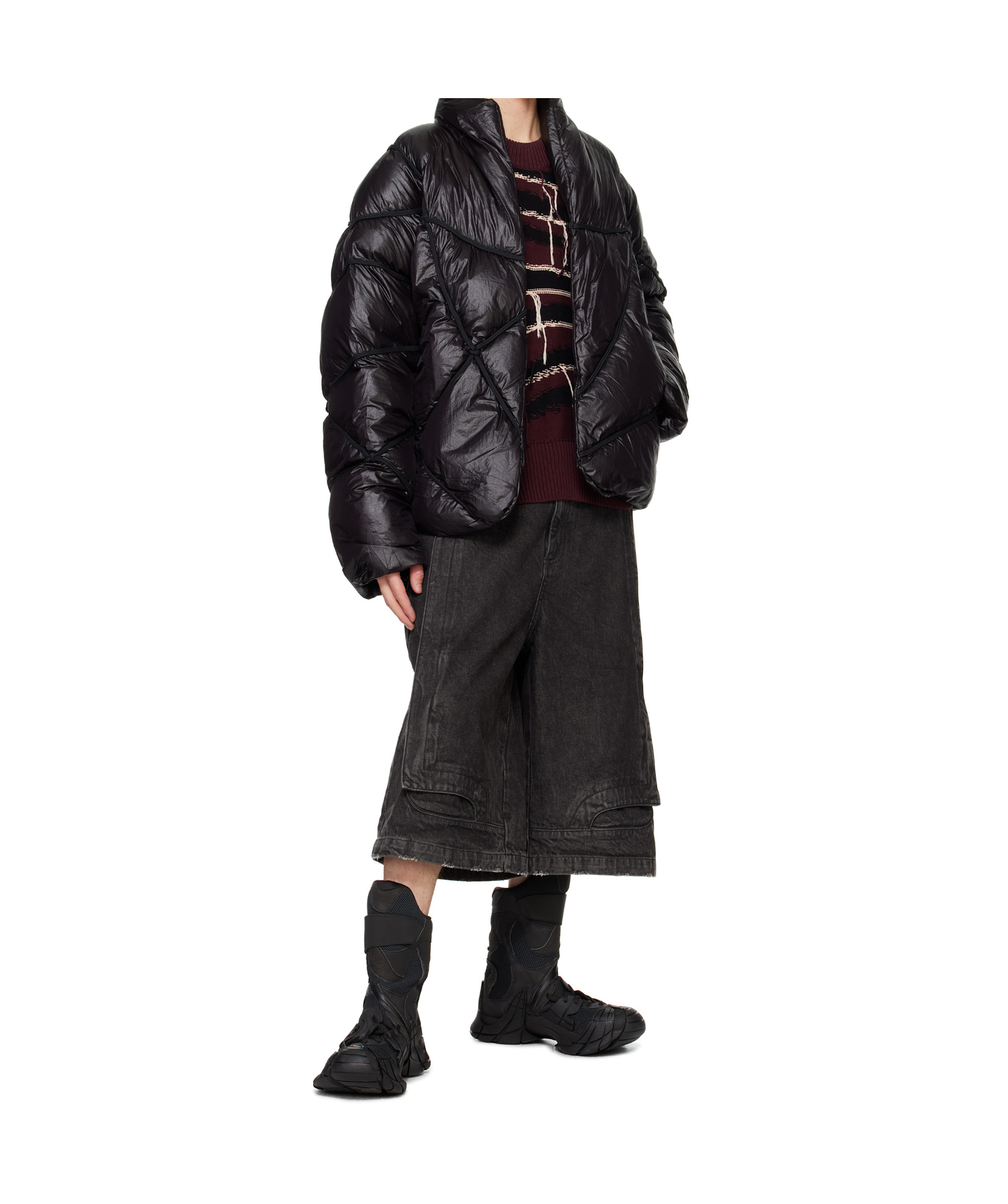 Namesake Black Angler Binded Puffer Jacket In Black