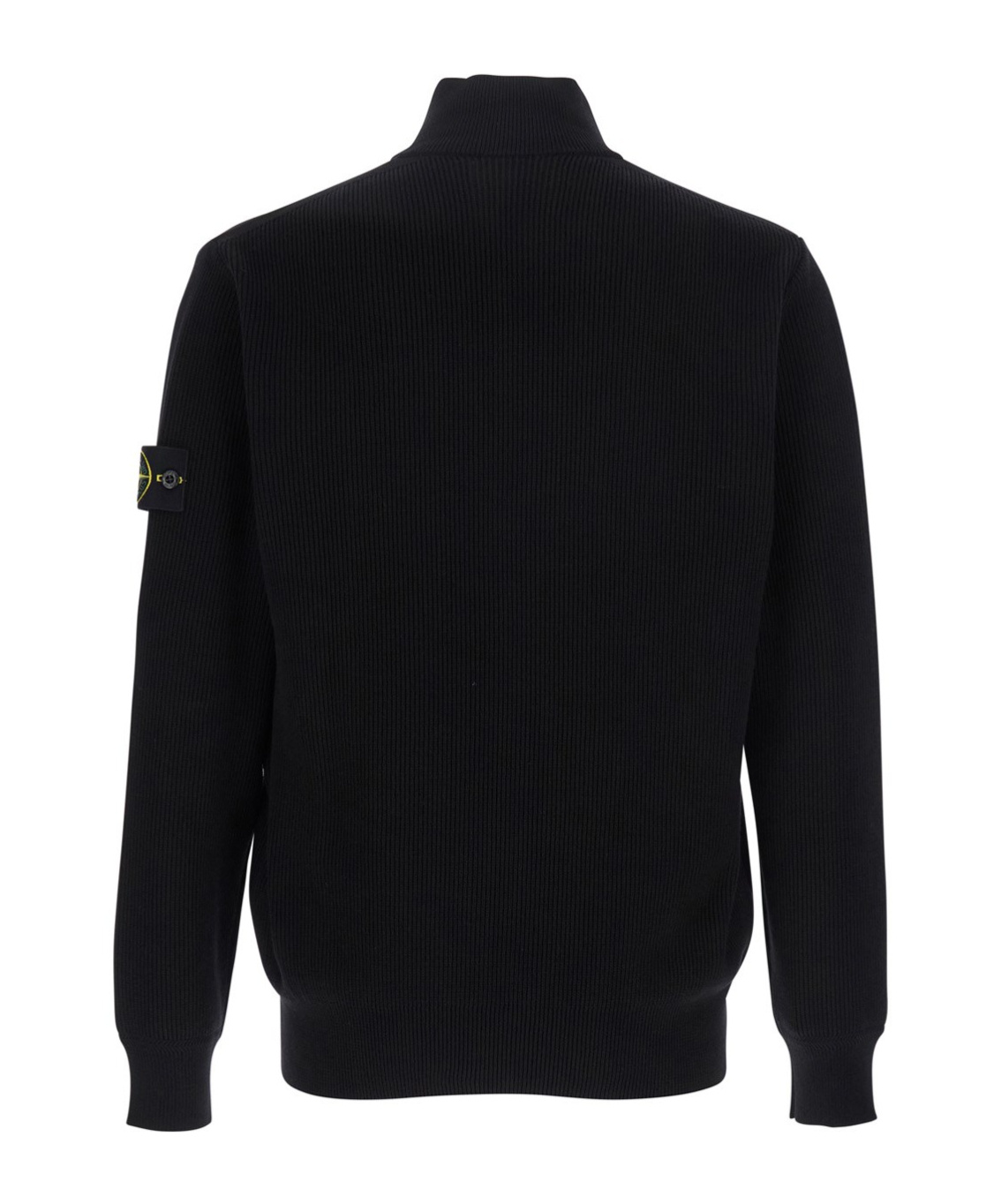 Stone Island Long-sleeved Zipper Cardigan In Black
