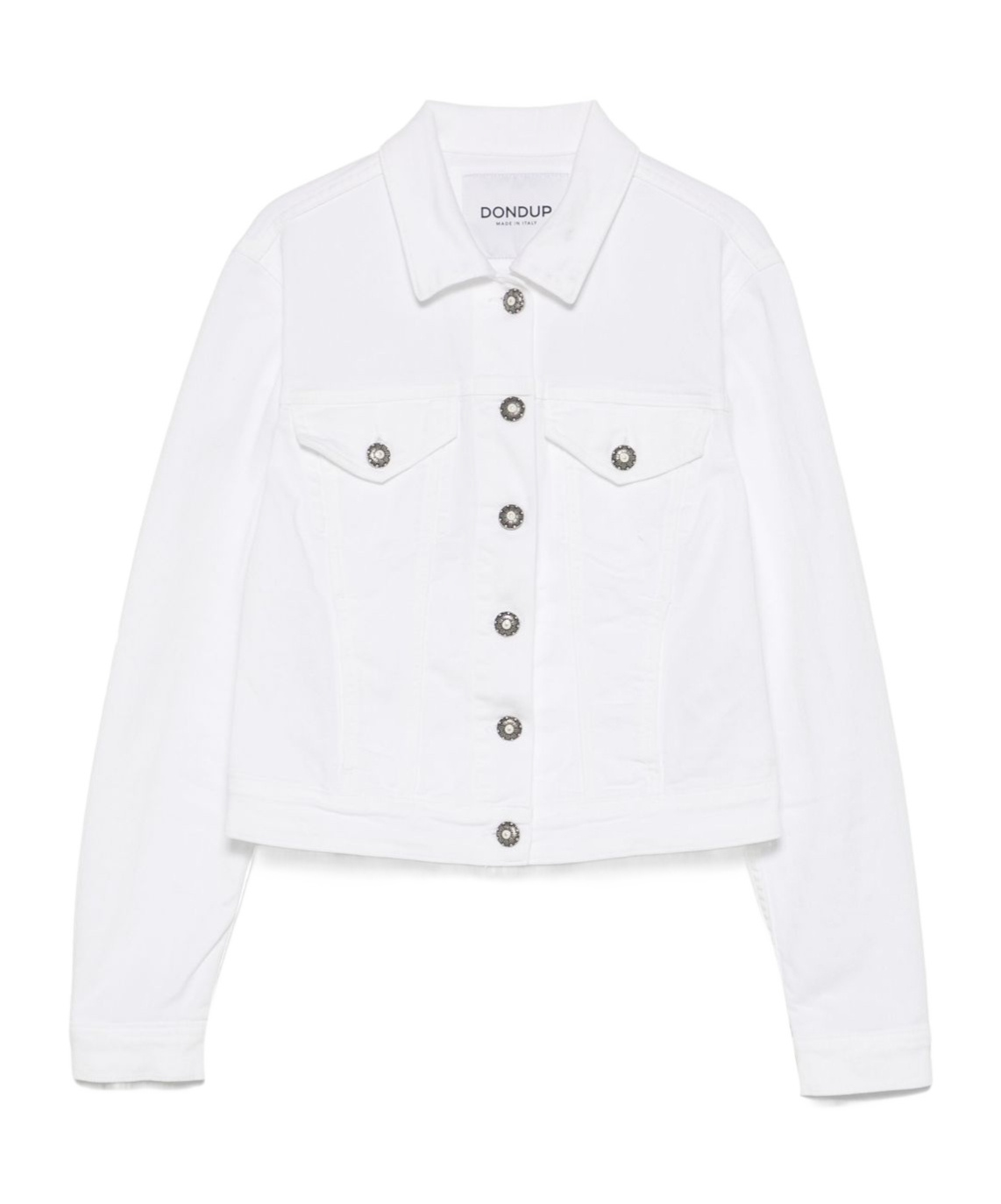 Dondup White Denim Cropped Jacket