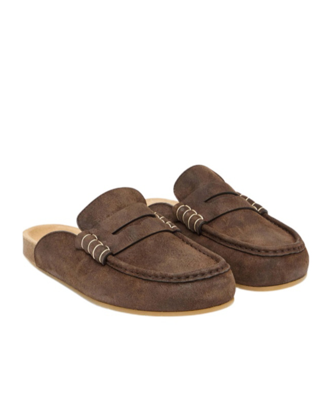 Jw Anderson Round Toe Mules In Brown