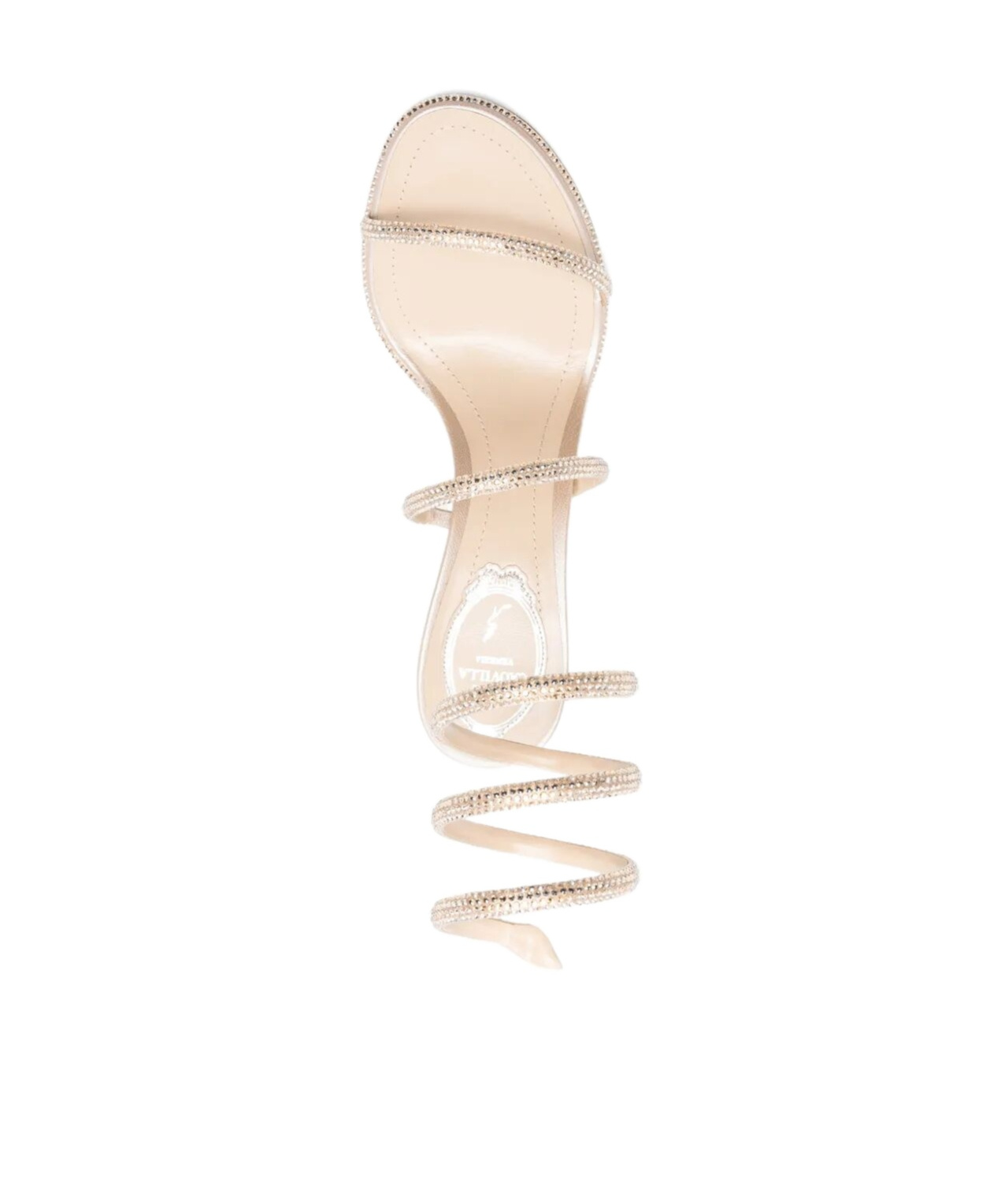 René Caovilla 80mm Strass-spiral Sandal In Neutral