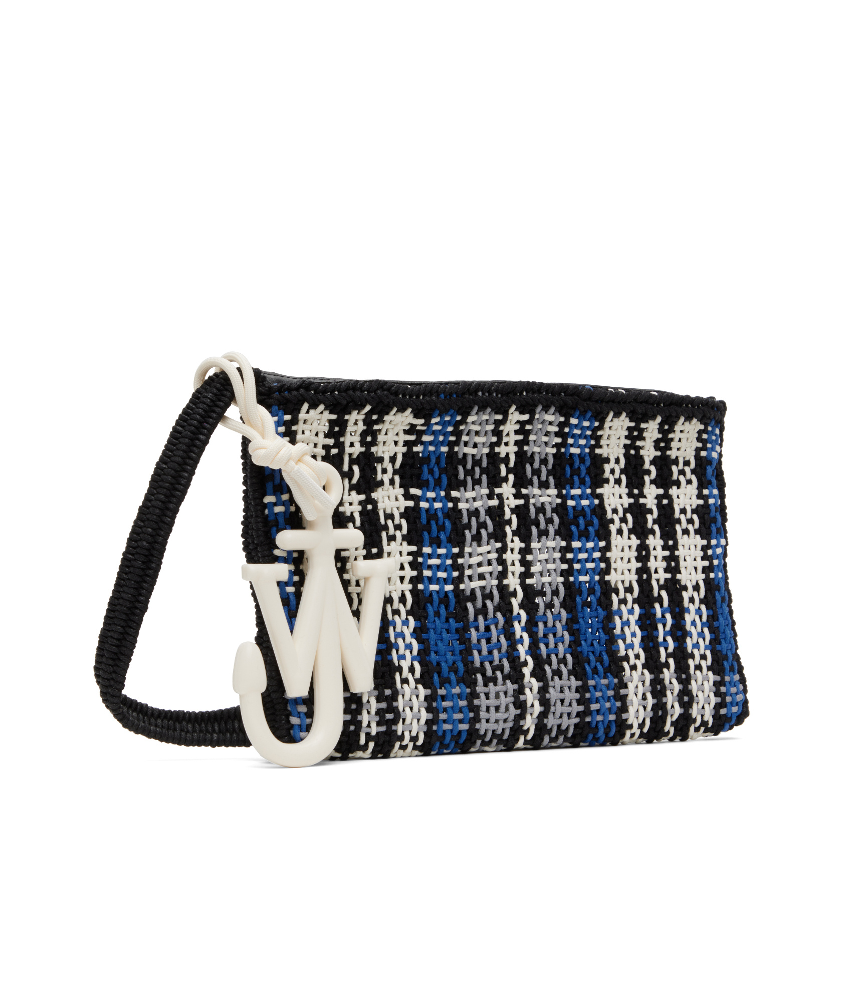 Jw Anderson Checked Zipped Market Bag In Black