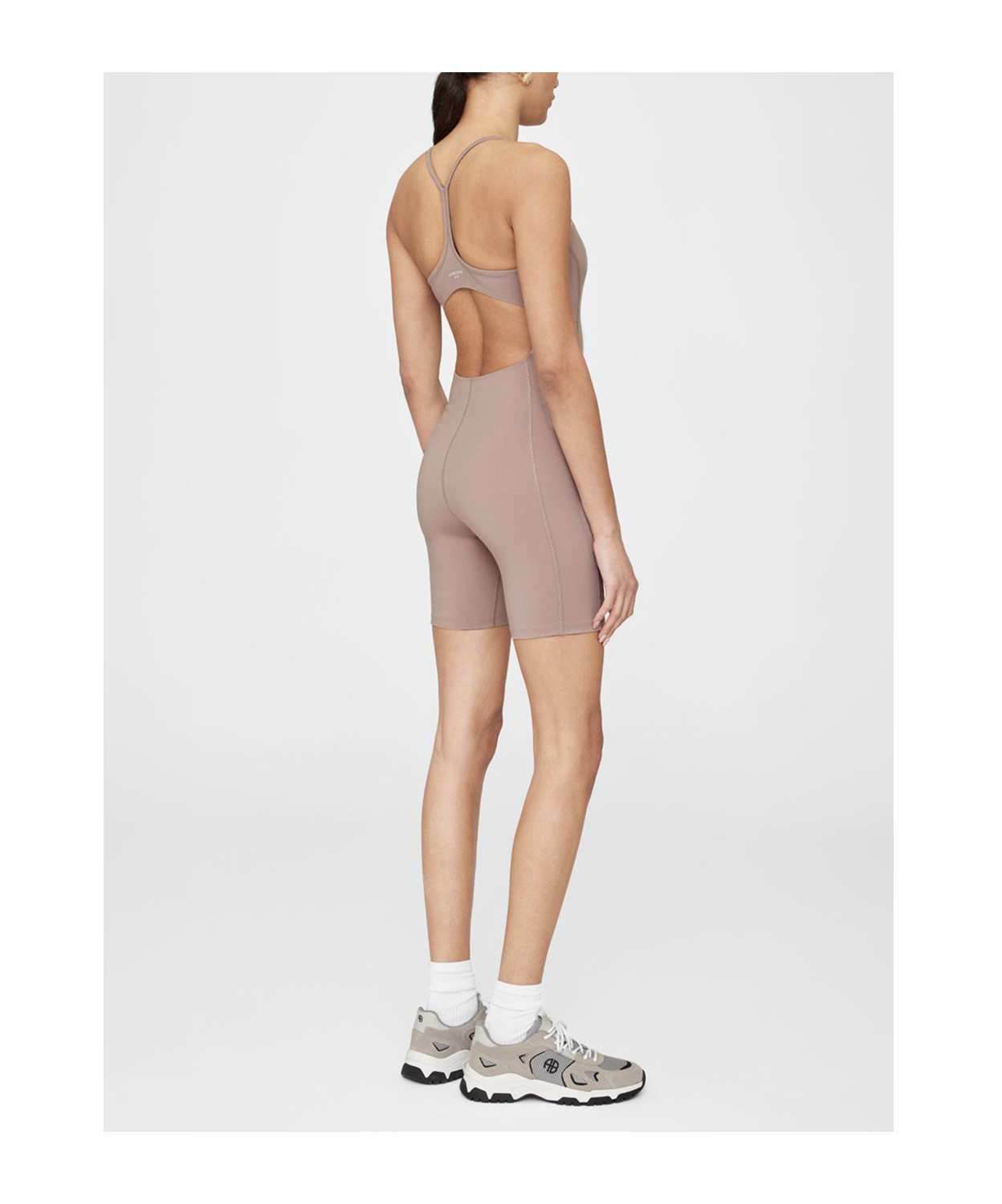 Anine Bing Val One Piece Short Leotard In Nude