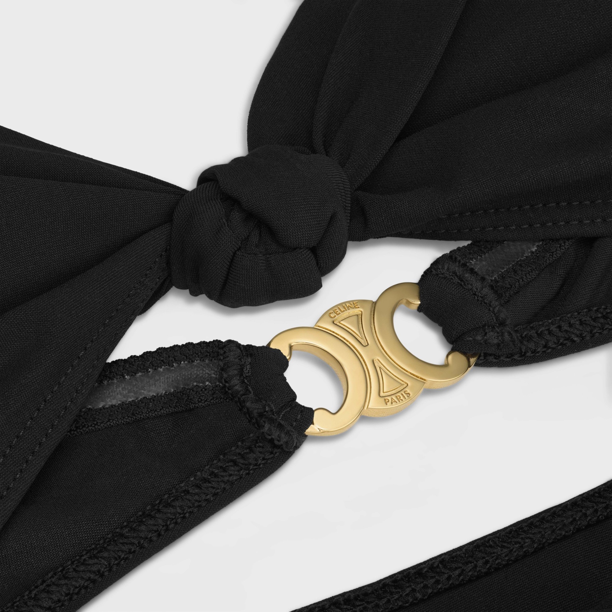 CELINE TRIOMPHE SWIMSUIT WITH BOWS IN MATTE JERSEY