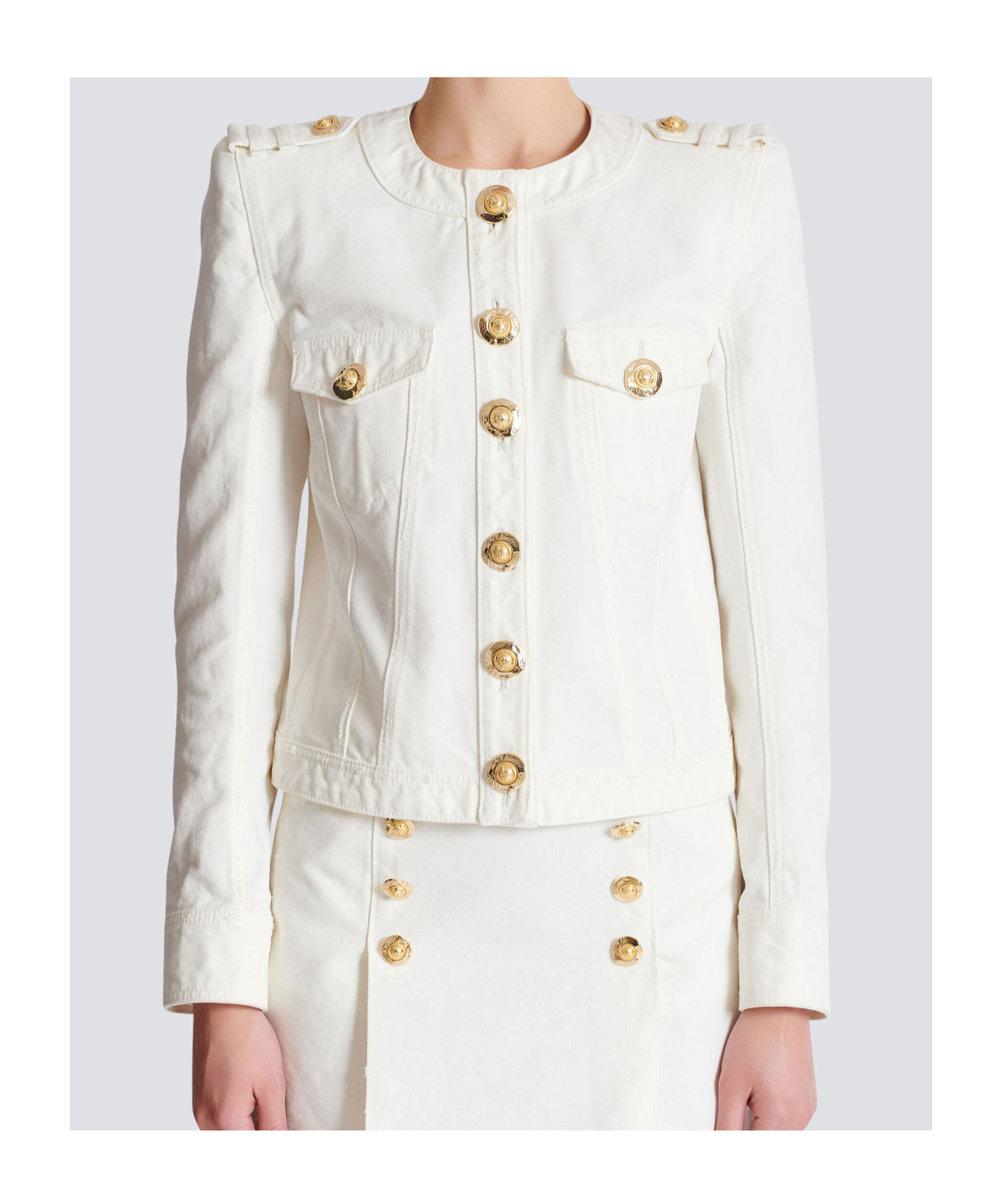 Balmain Cotton Cropped Jacket