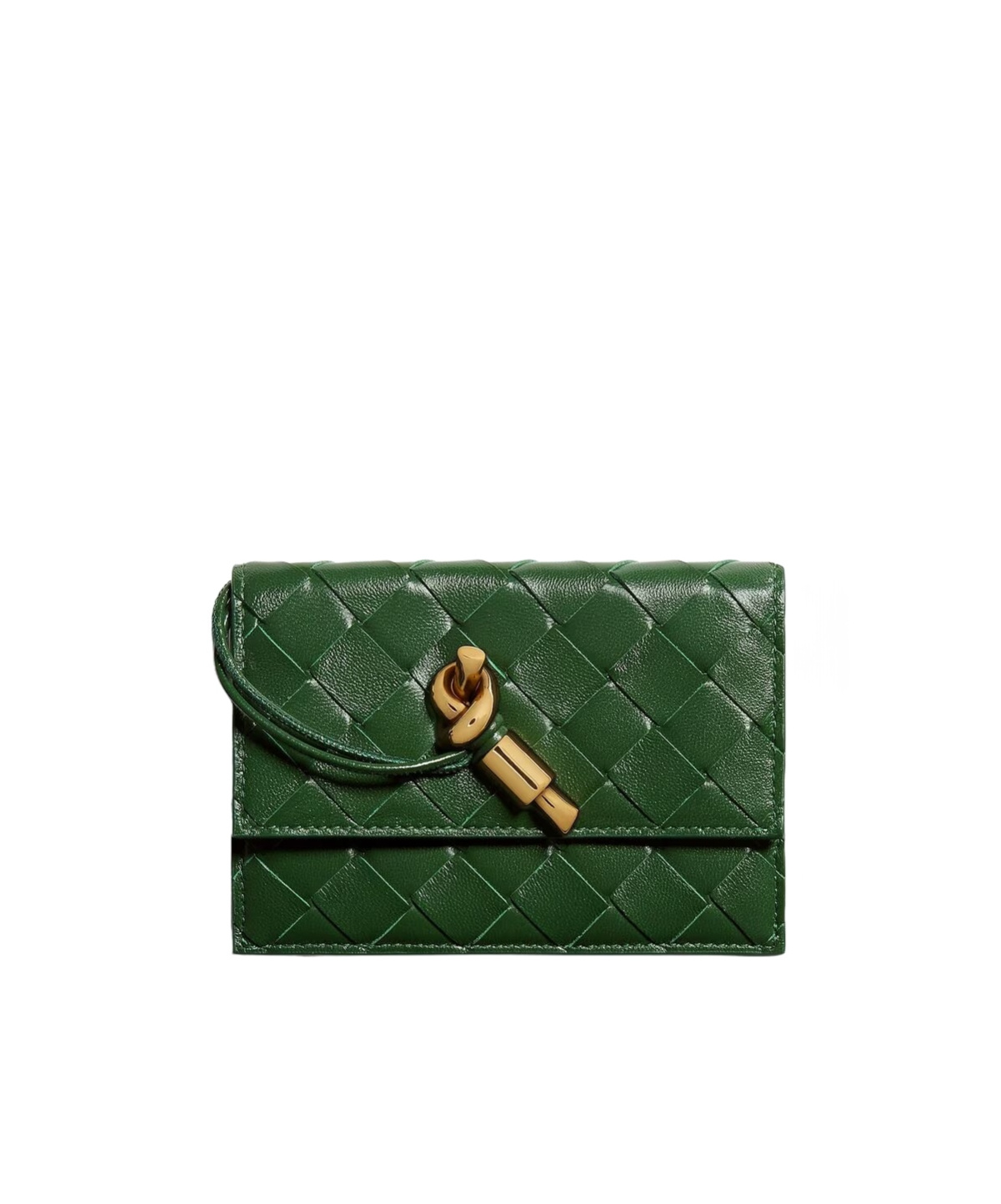 Bottega Veneta Andiamo Zipped Card Case In Basil Green