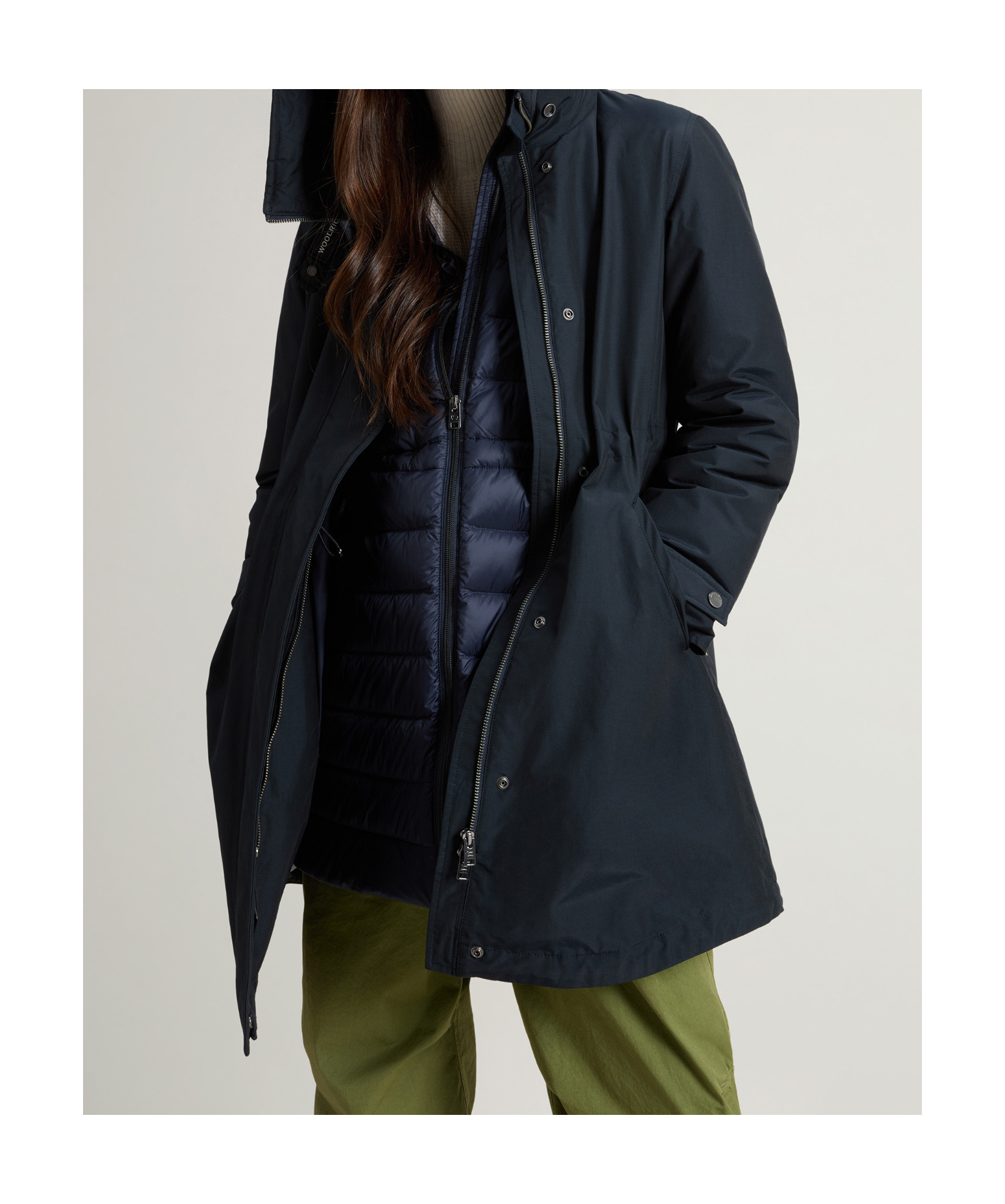 Woolrich Ramar Cloth Three-in-one Parker Coat In Black