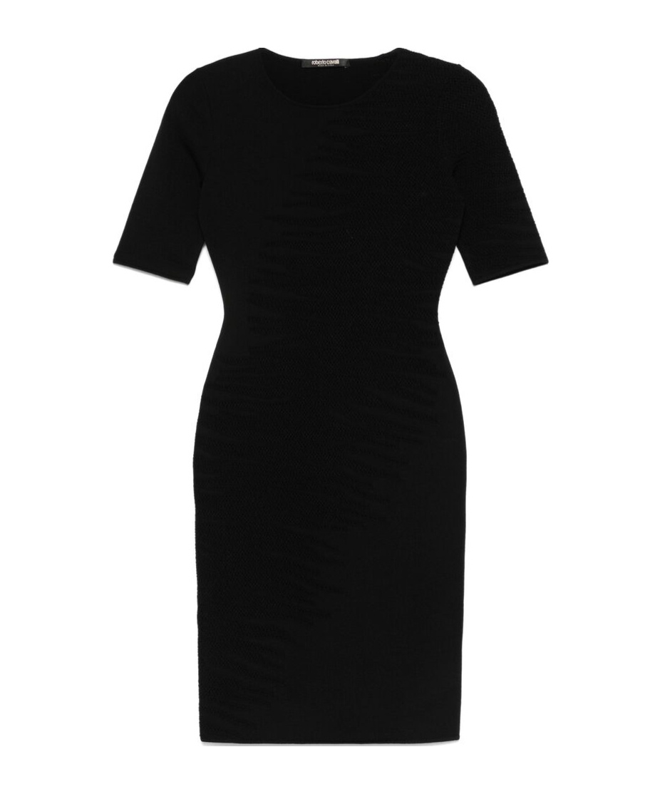 Roberto Cavalli Openwork-areas Mini Dress In Black