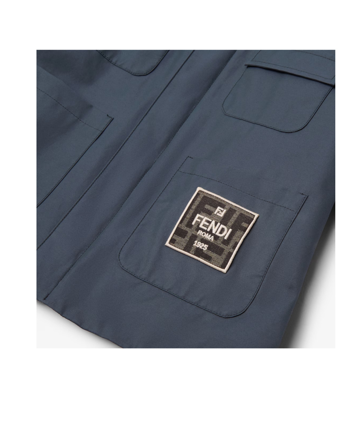 Fendi Forest Green Gabardine Junior Jacket In Multi