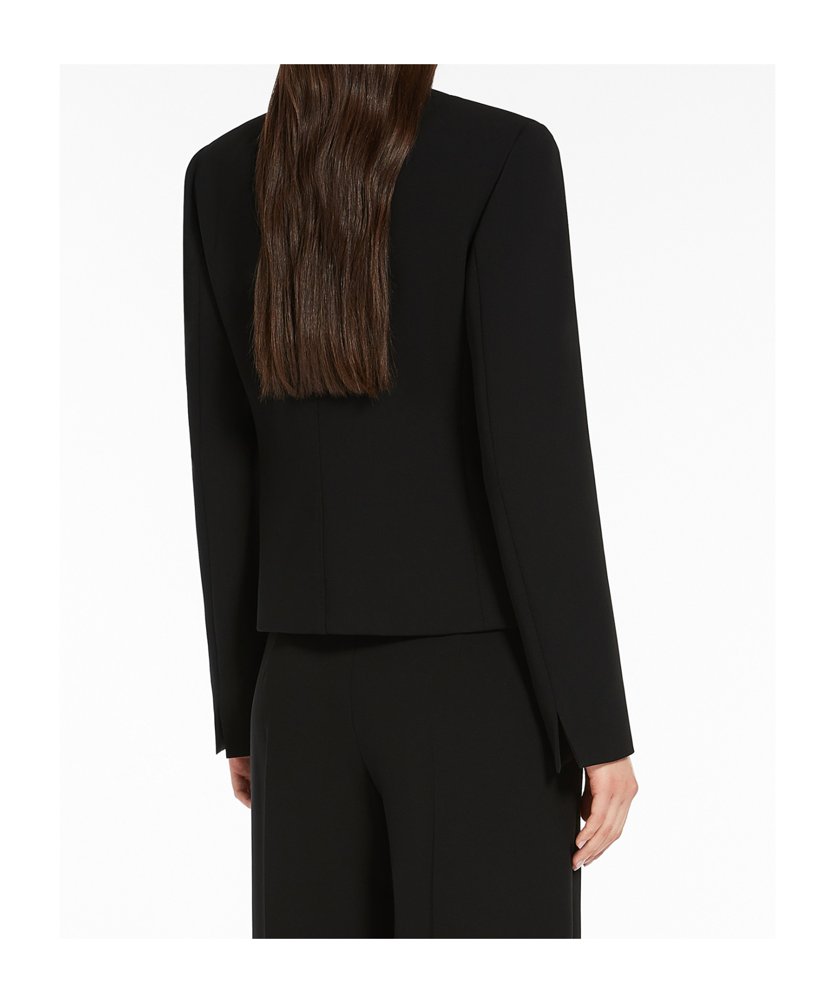 Max Mara Long-sleeved Short Jacket In Black
