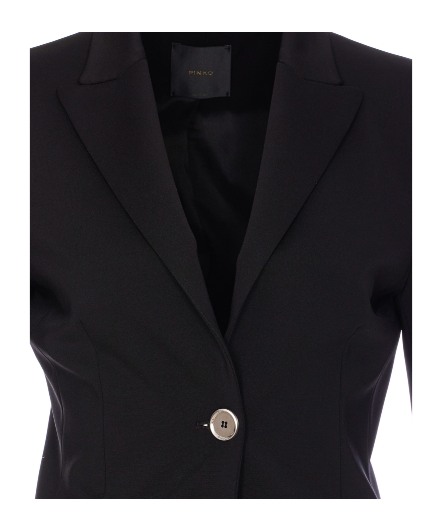 Pinko Notched-lapels Single-breasted Blazer In Black