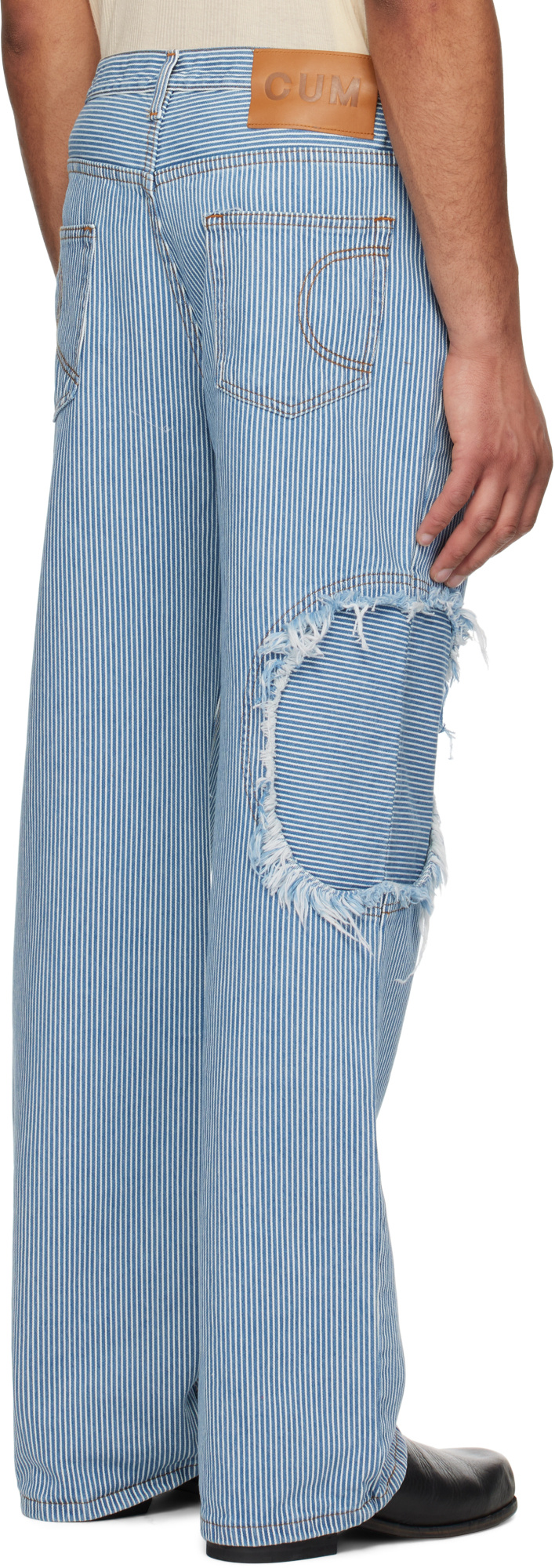 Edward Cuming Circle Window Jeans In Blue
