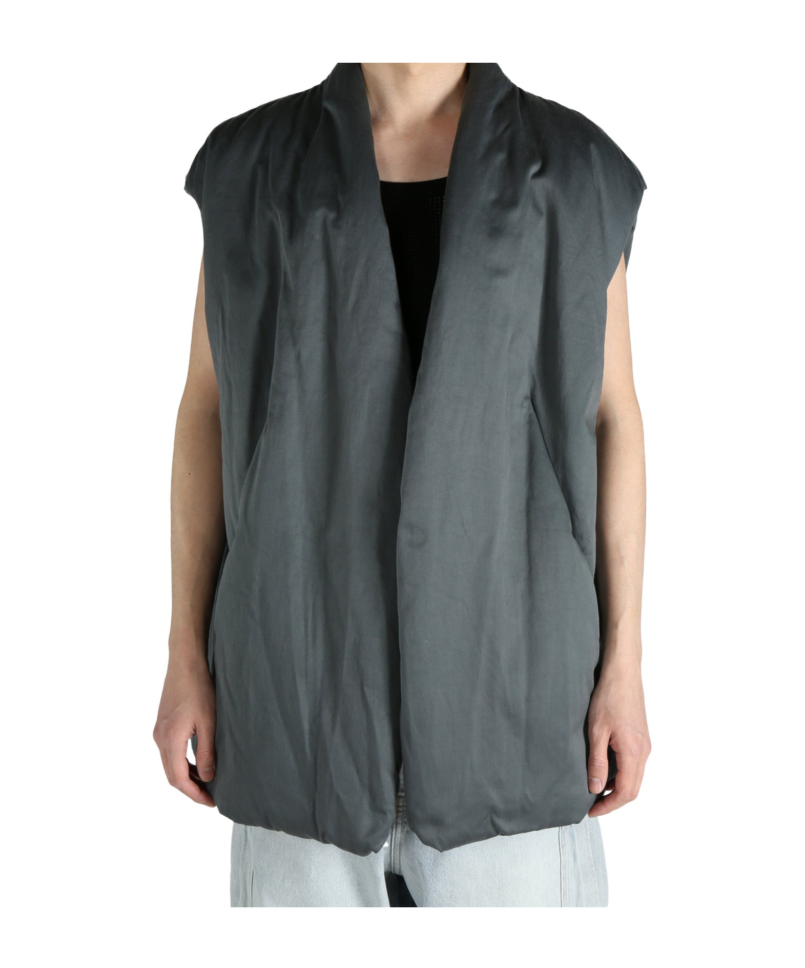 Dries Van Noten Sleeveless Cotton Vest In Gray