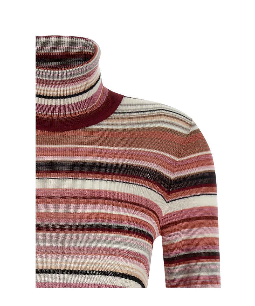 Missoni Striped Turtleneck Sweater Sweaters And Cardigans Pink In Multi