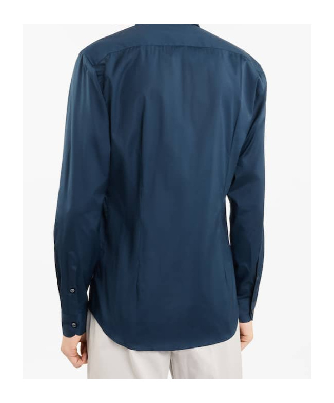 Fay Cotton French Collar Shirt In Blue
