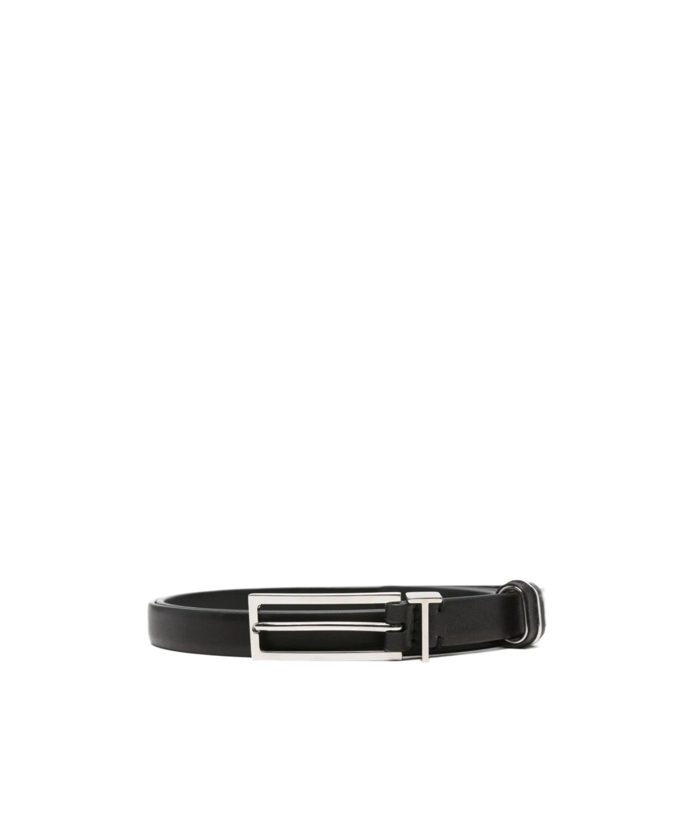 Tom Ford Natural Leather Metal T Loop Belt 15 Mm Accessories In Black