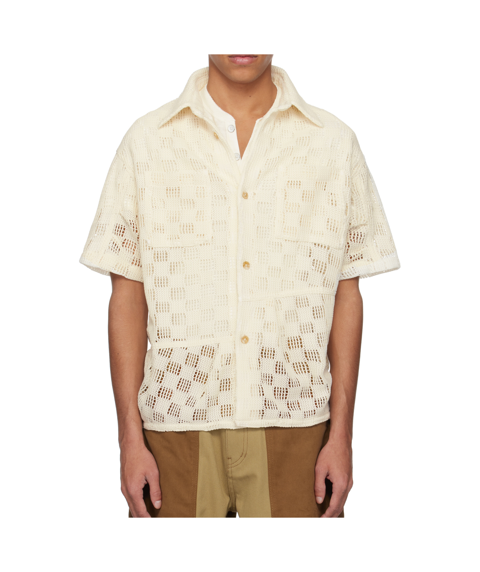 Andersson Bell Off-white Letto Knitted Shirt In Off-white