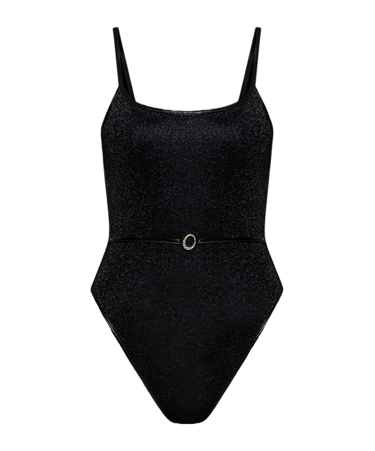 Shop Oseree Lurex Swimsuit In Black