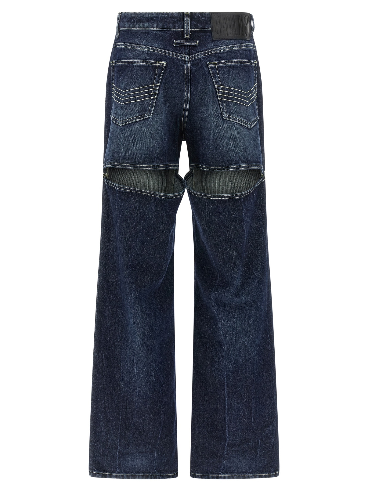 Jean Paul Gaultier Denim Trousers With Belt Loops In Blue