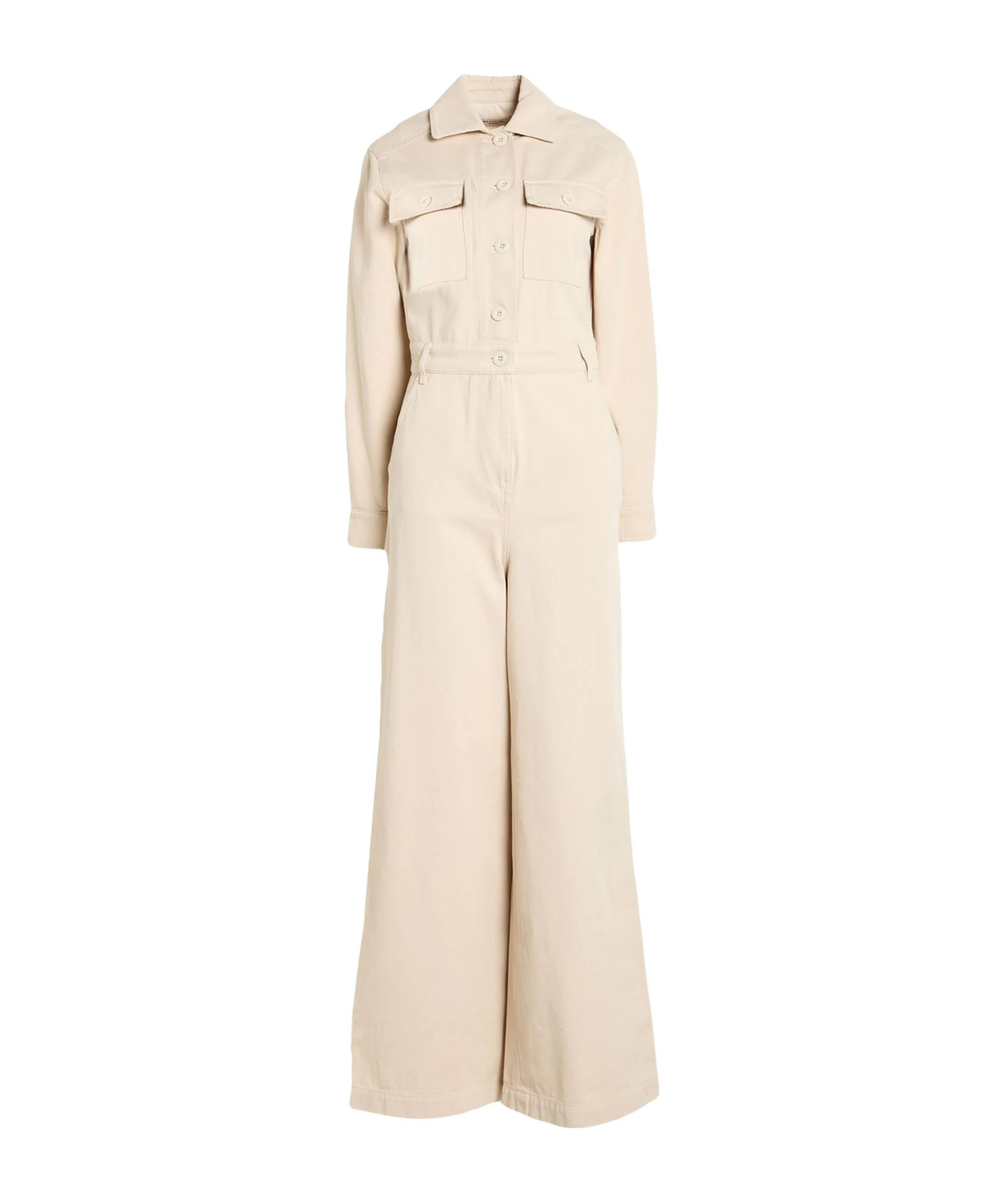 Weekend Max Mara Solid Color Long-sleeve Jumpsuit In Nude