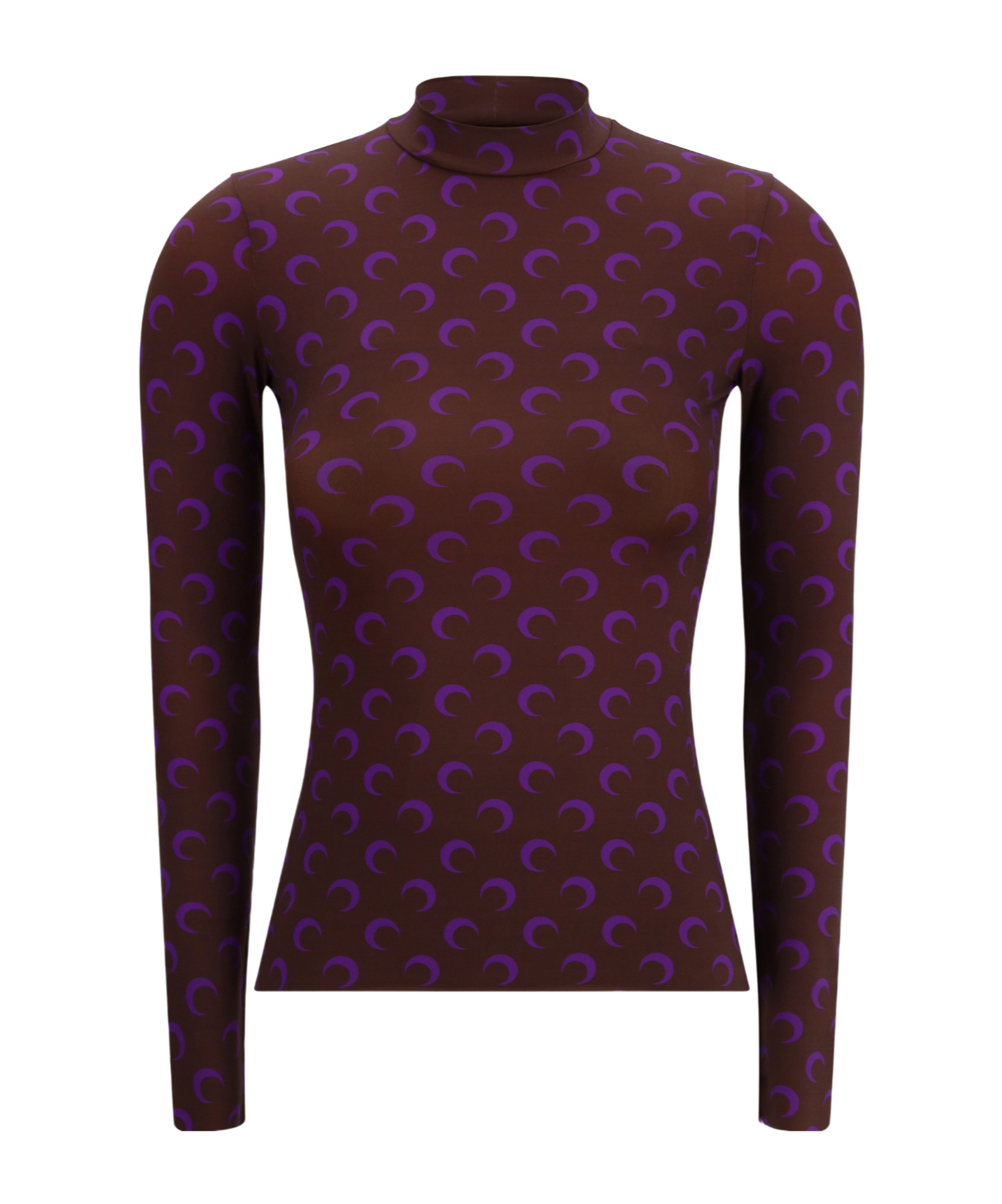 Marine Serre Moon Printed Jersey Second Skin Highneck In Multi