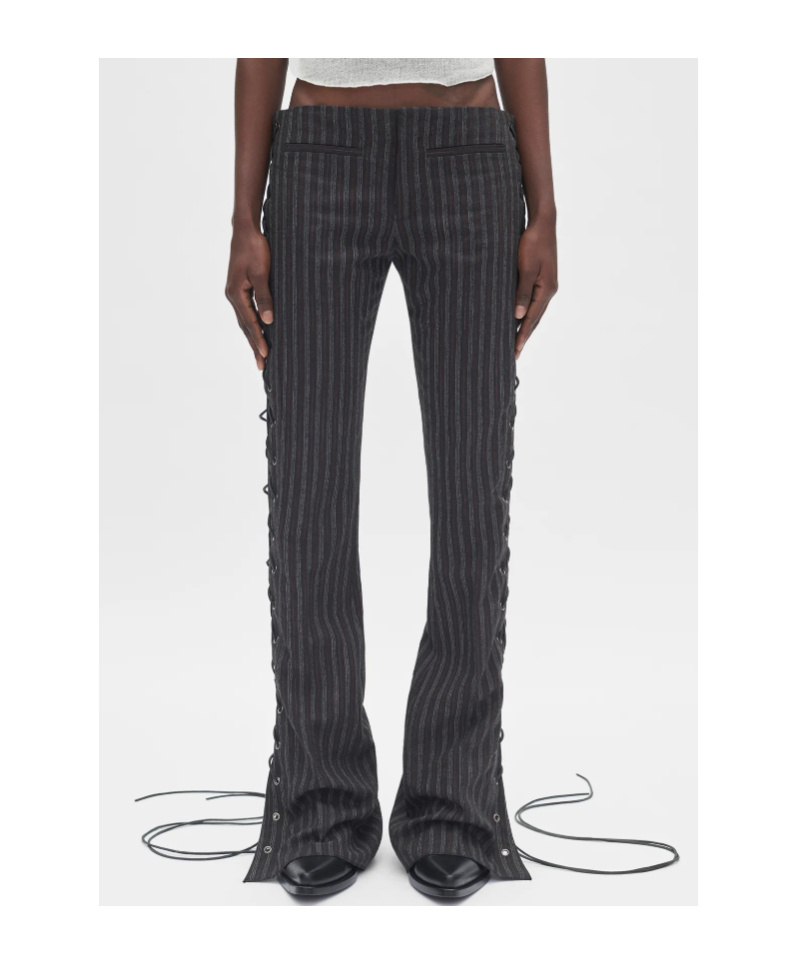 Ann Demeulemeester Kel Slim Fit Bootcut Trousers In Gray