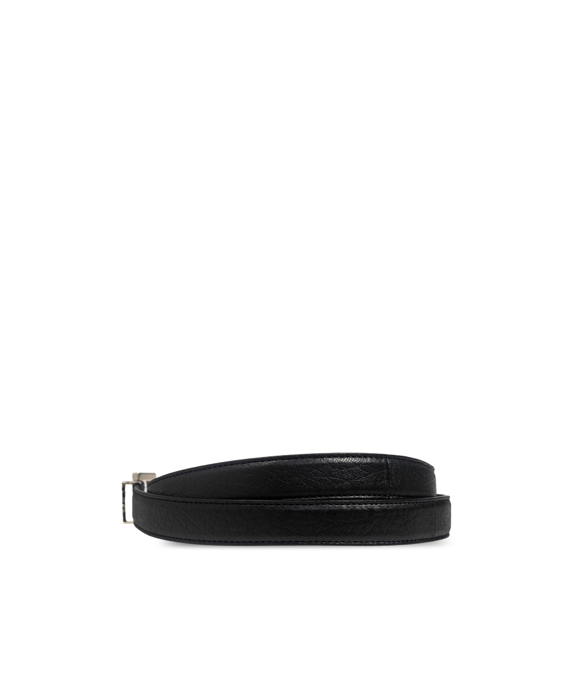 Saint Laurent Black Logo Keeper Belt In Black
