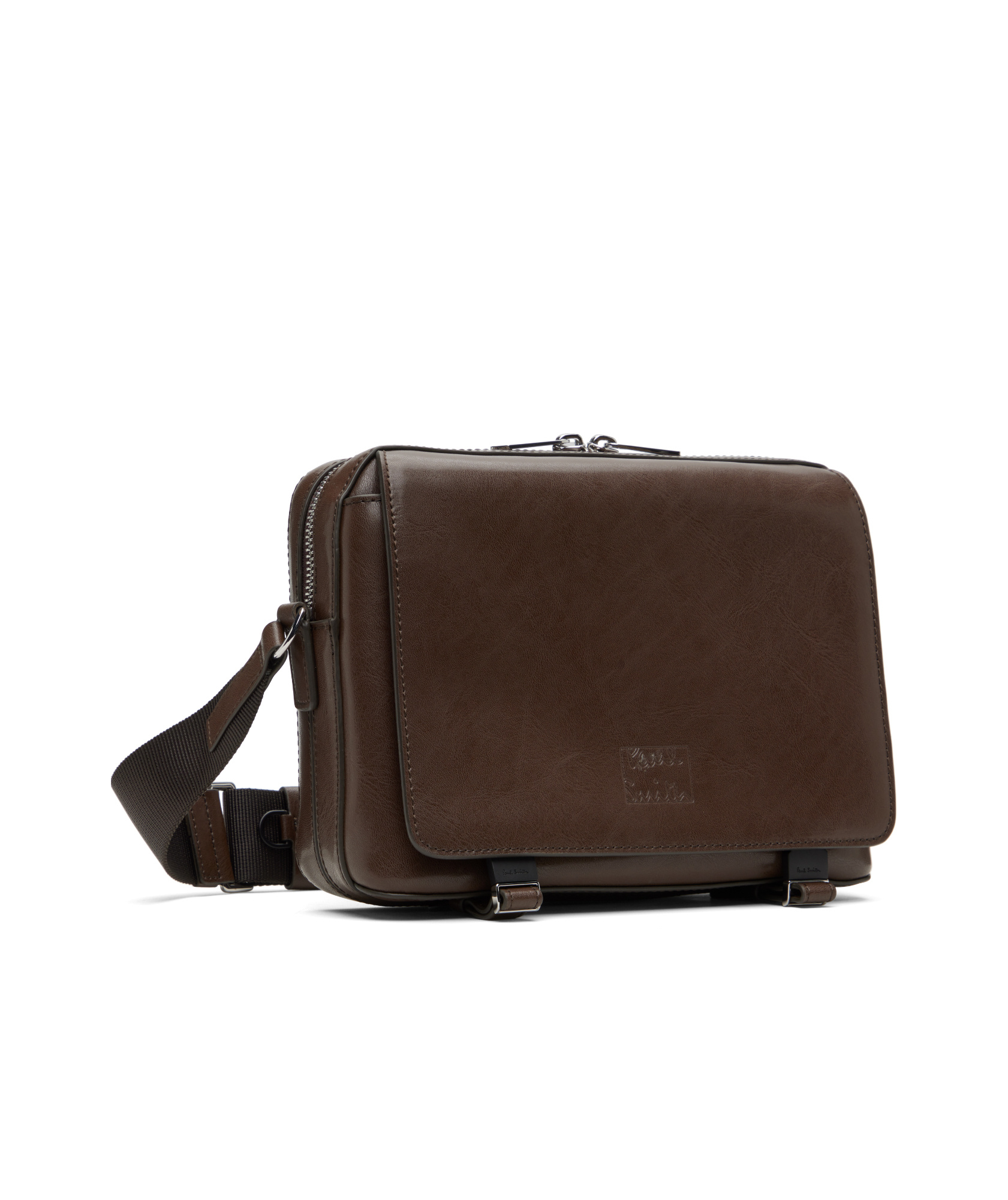 Paul Smith Small Zip Crossbody Bag In Brown