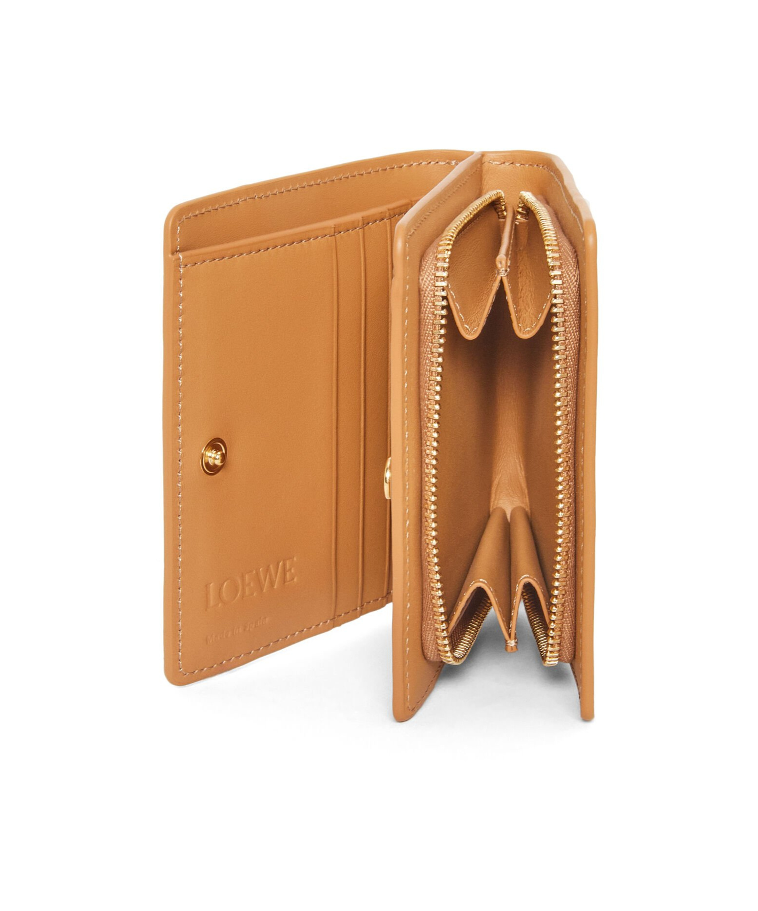 Loewe Puzzle Compact Zipper Wallet In Nude