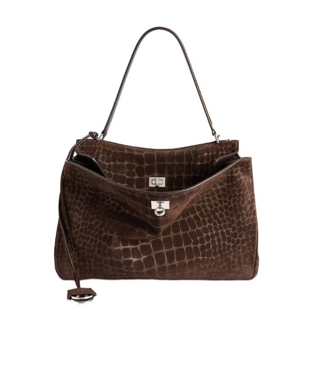 Balenciaga Women's Rodeo Handbag Medium In Dark Brown