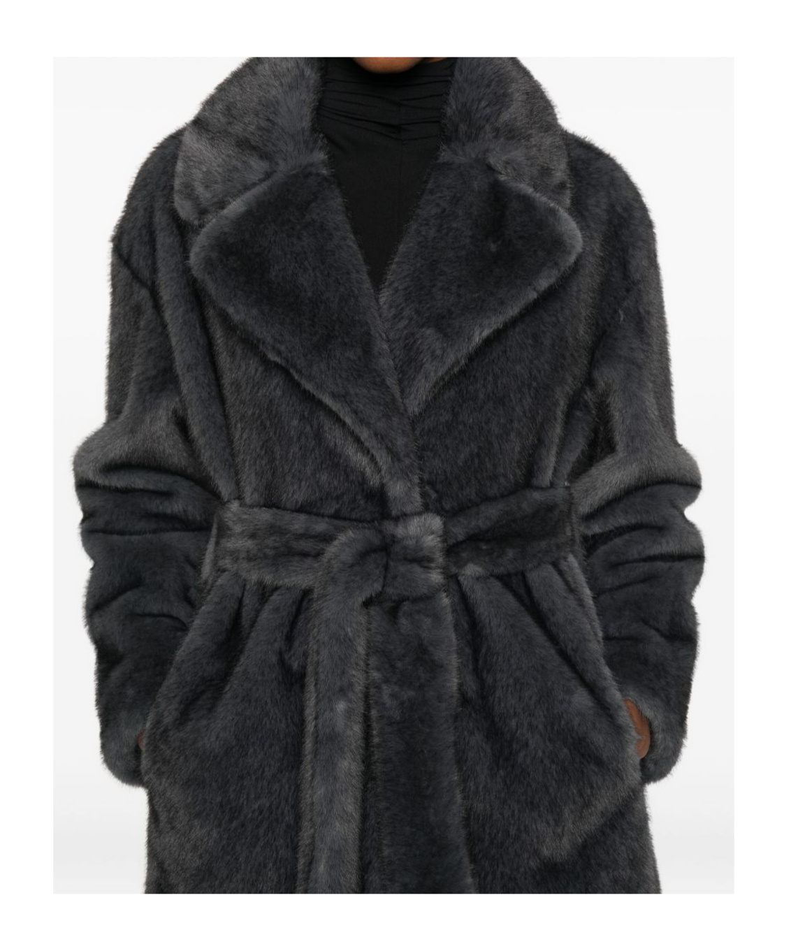 Herno Belted Coat In Black