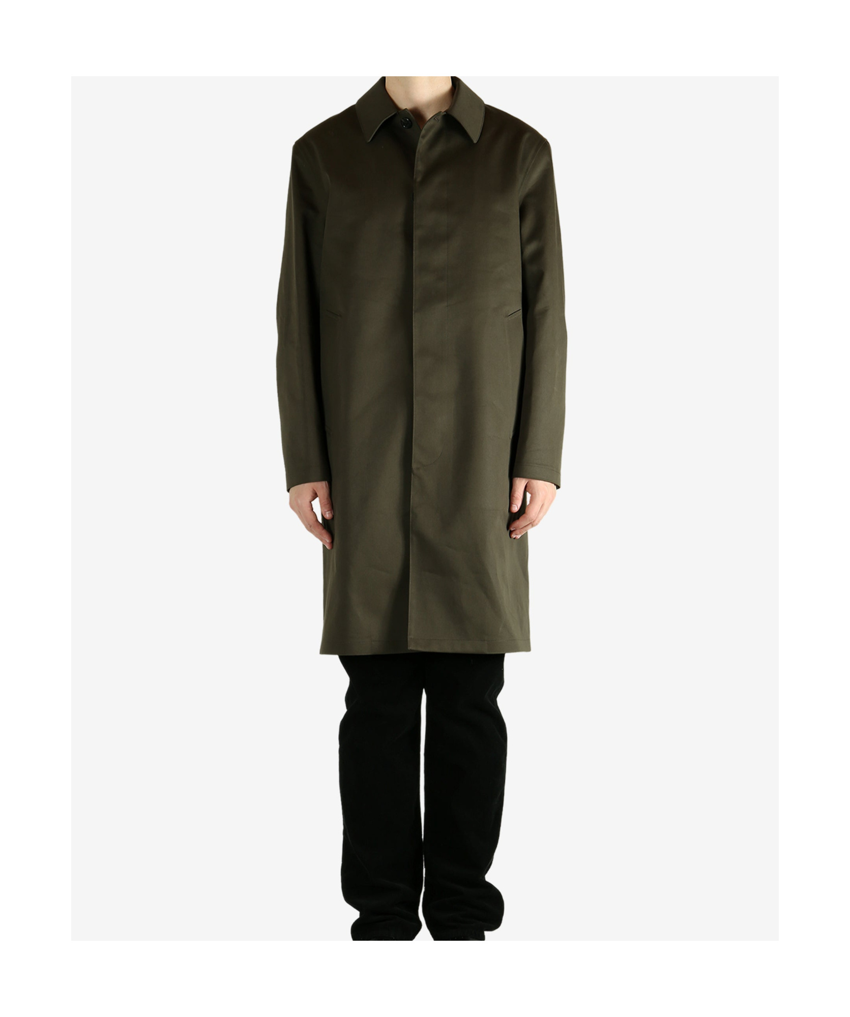 Saint Laurent Buttoned Flap-pocket Coat In Green