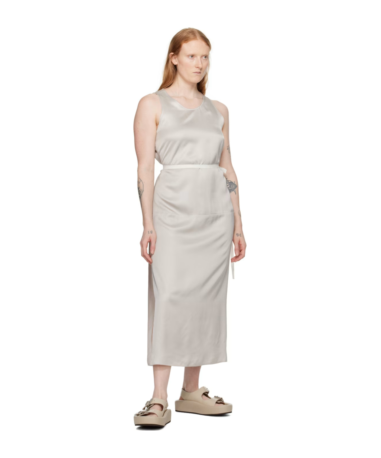 Mm6 Maison Margiela Split Dress In White