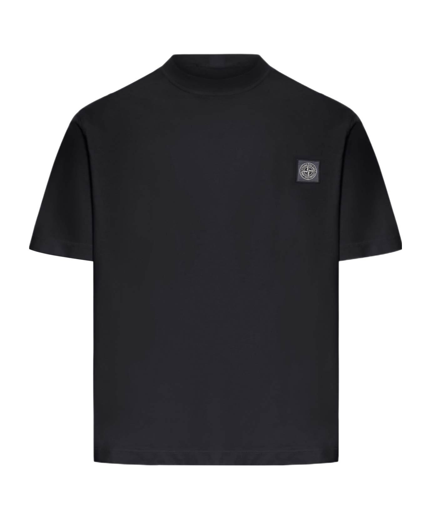Stone Island Compass Patch Cotton Jersey T-shirt Clothing In Black