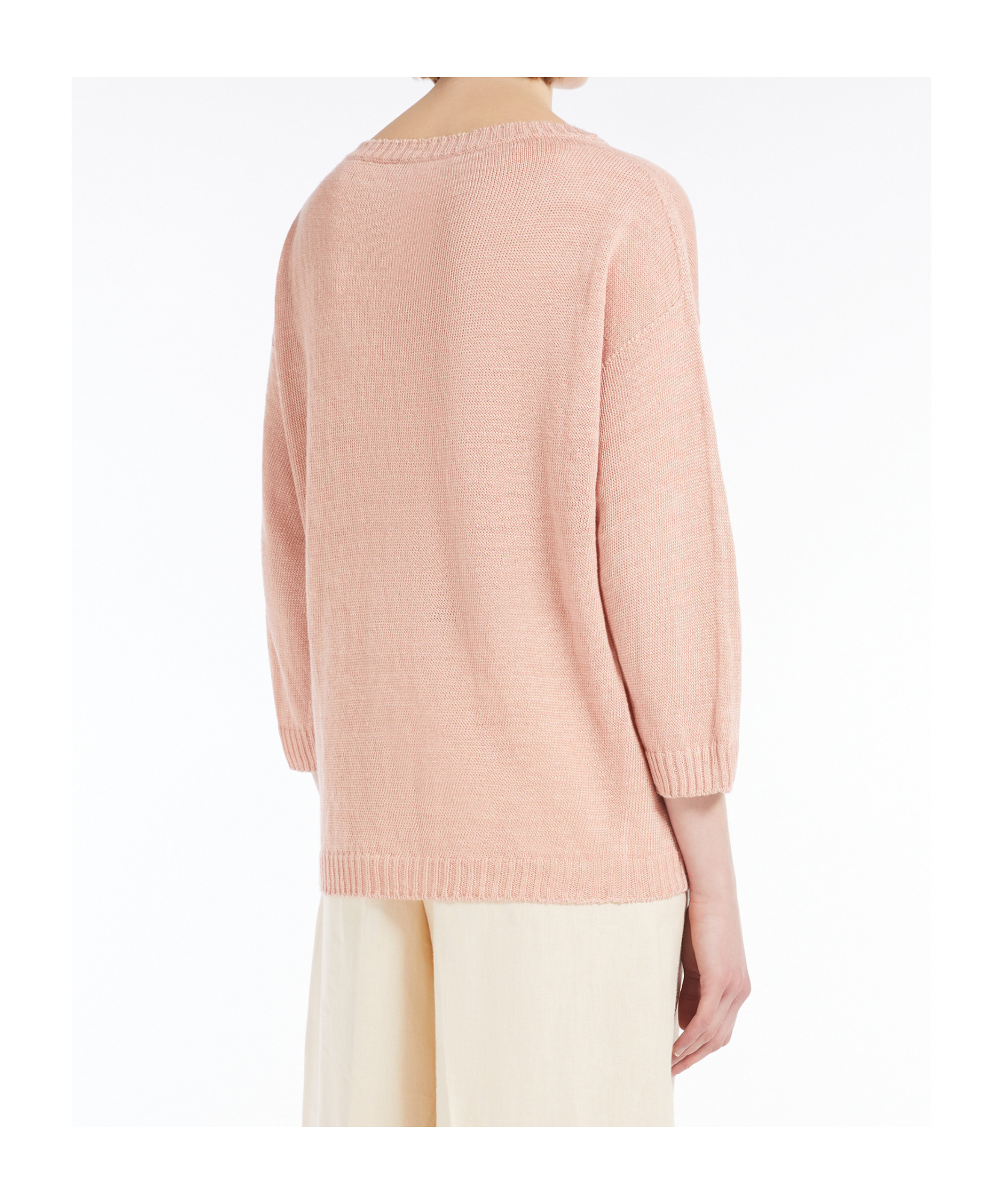 Weekend Max Mara Oversized Linen Jumper In Pink
