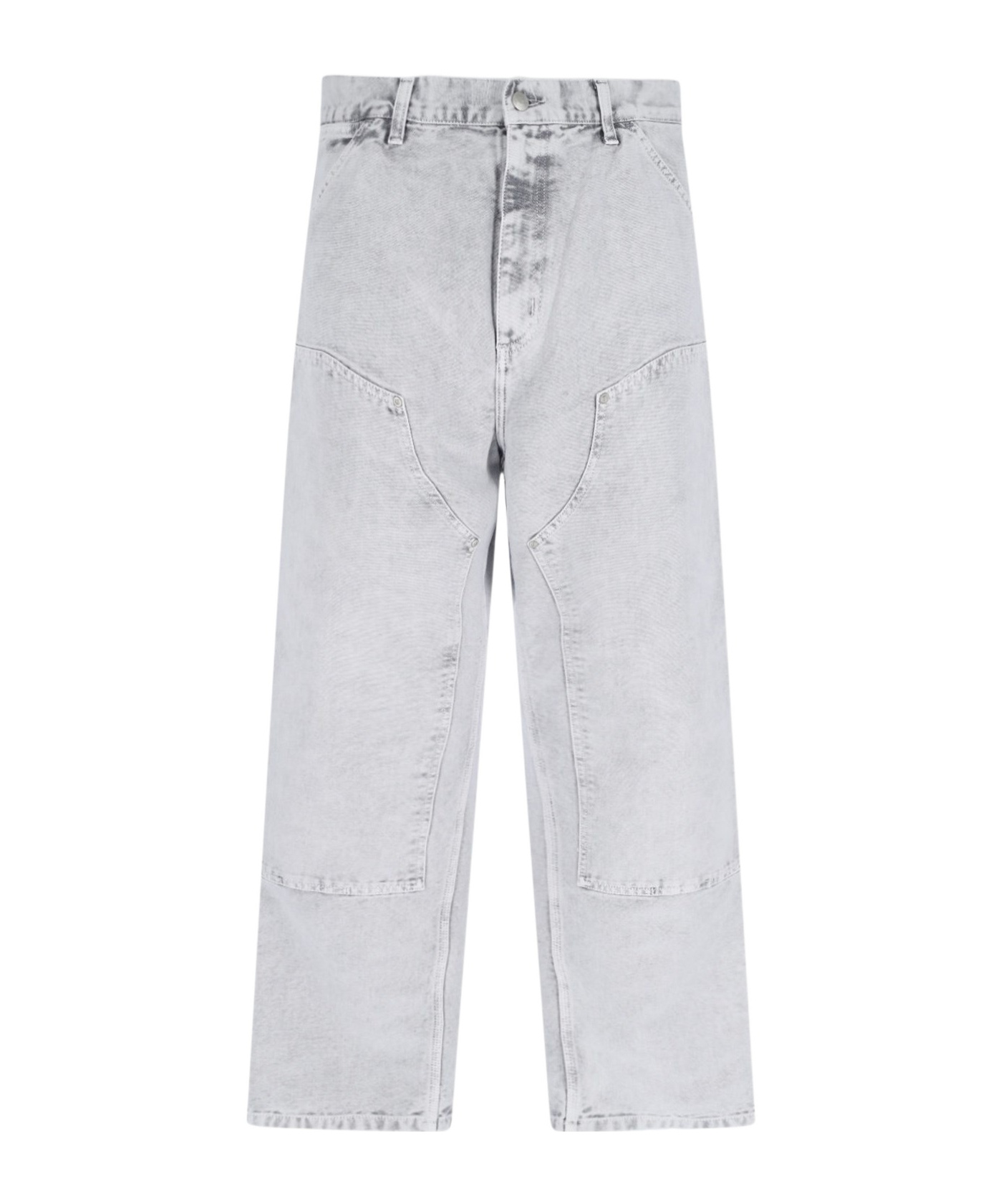 Carhartt Work In Progress Double Knee Organic Cotton Canvas Carpenter Pants In Blue